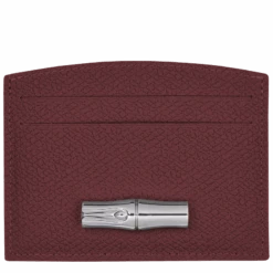 Longchamp Roseau Card Holder Plum - Leather
