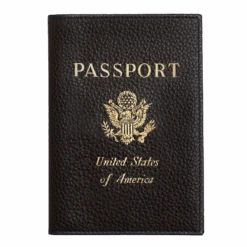 Longchamp Le Foulonné Passport Cover Black - Leather