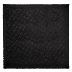 Longchamp Roseau Shawl Black - Silk Blend 